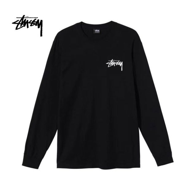 Stussy 西骨子黑八長袖T恤 男女同款 黑/白