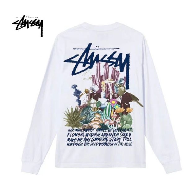 Stussy 幻境迷幻 Tee Logo 圓領套頭長袖T恤 男女同款