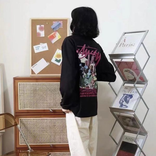 Stussy 幻境迷幻 Tee Logo 圓領套頭長袖T恤 男女同款