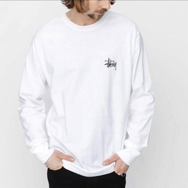 Stussy Basic Tee 基礎印花長袖T恤 男女同款 白色