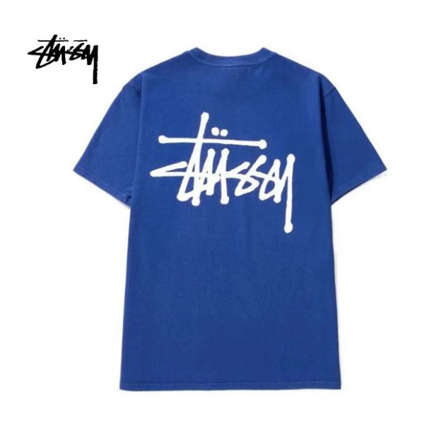 Stussy Logo印花短袖T恤 男女同款 黑/白/藍色