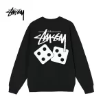 Stussy 經典骰子圖案印花 圓領套頭衫 男女同款大學T衛衣