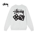 Stussy 經典骰子圖案印花 圓領套頭衫 男女同款大學T衛衣