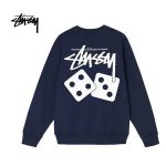 Stussy 經典骰子圖案印花 圓領套頭衫 男女同款大學T衛衣