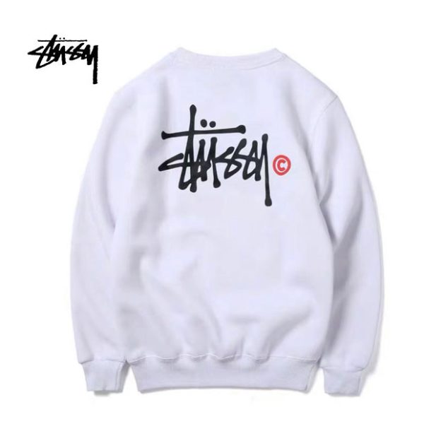 Stussy 經典簽名字母Logo印花 圓領寬鬆運動套頭衫 男女同款