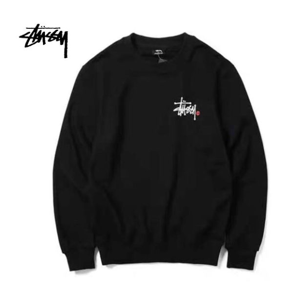 Stussy 經典簽名字母Logo印花 圓領寬鬆運動套頭衫 男女同款