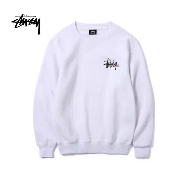 Stussy 經典簽名字母Logo印花 圓領寬鬆運動套頭衫 男女同款
