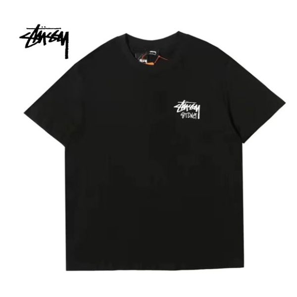 STUSSY 悉尼聯名寬鬆短T恤 男女同款 黑色/白色