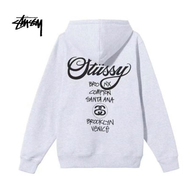 【經典3色】Stussy FW22 Wold Tour Zip Hoodie 世界巡遊系列LOGO拉鏈連帽衛衣 男女同款