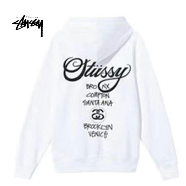 【經典3色】Stussy FW22 Wold Tour Zip Hoodie 世界巡遊系列LOGO拉鏈連帽衛衣 男女同款