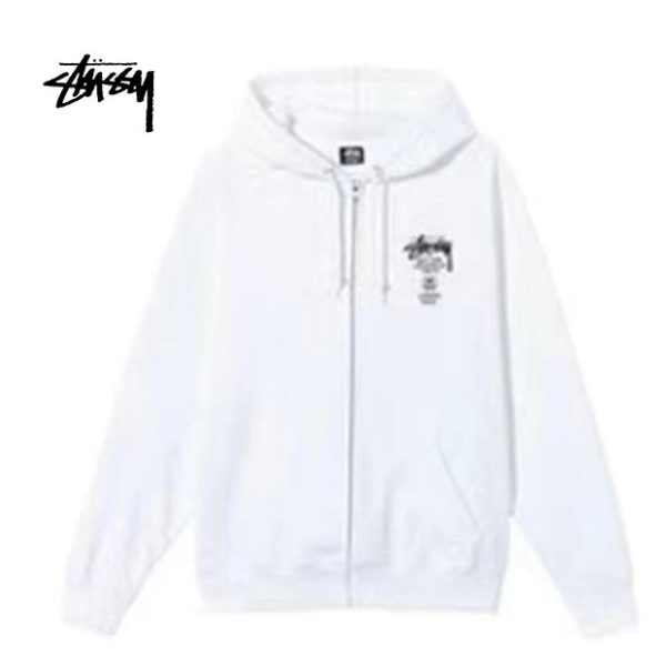 【經典3色】Stussy FW22 Wold Tour Zip Hoodie 世界巡遊系列LOGO拉鏈連帽衛衣 男女同款