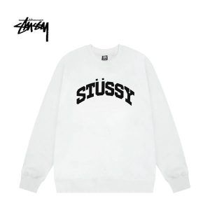 Stussy 弧形字母大Logo印花 圓領衛衣 男女同款