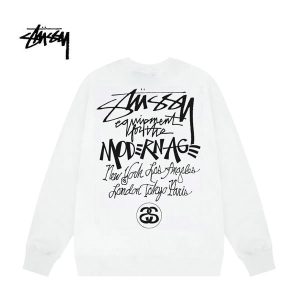Stussy 現代主義圖案印花 圓領衛衣 男女同款