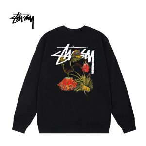 Stussy 枯萎花印花圓領衛衣 男女同款