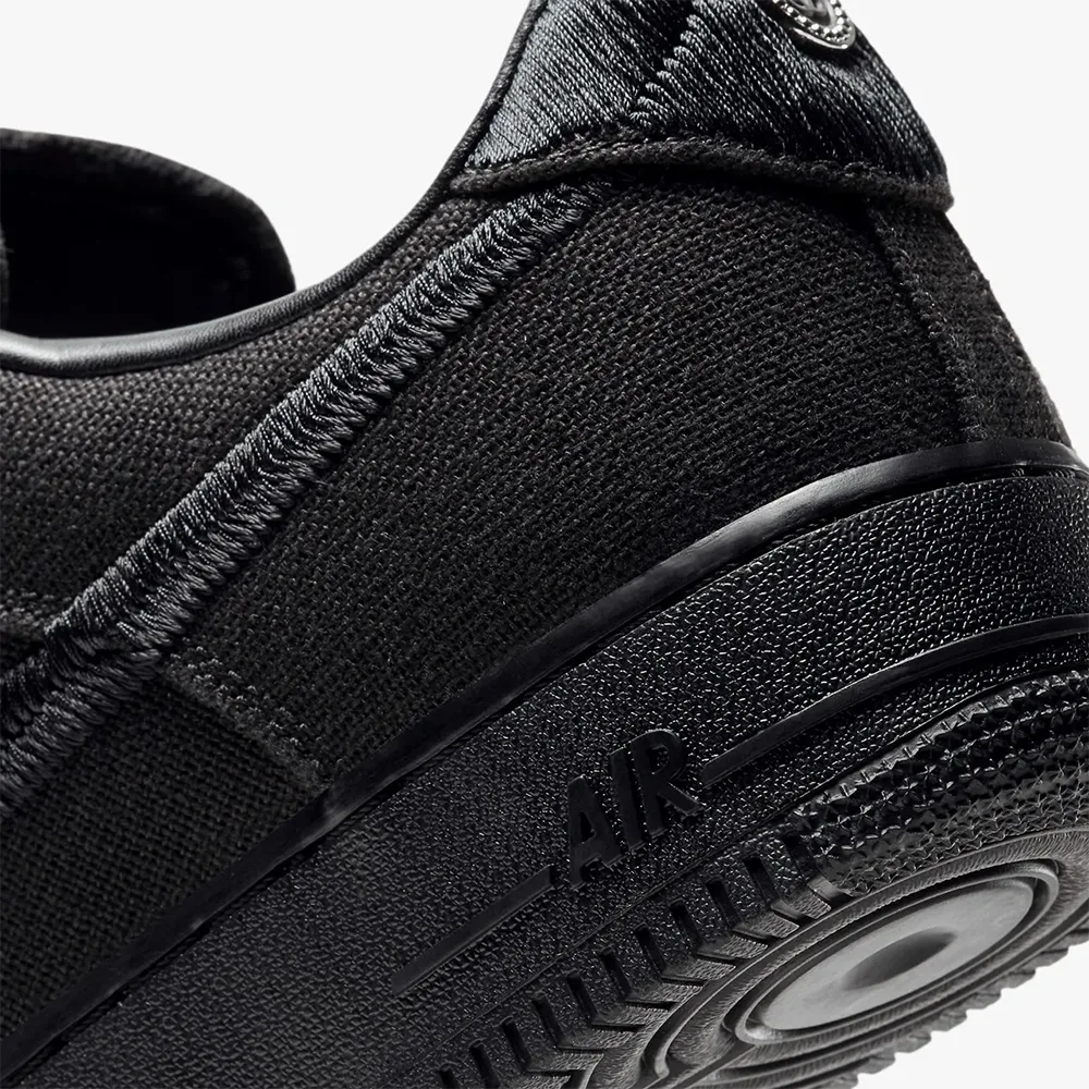 Stussy AF1 純黑色鞋跟側面