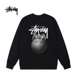 Stussy 天使黑球8圖案印花 圓領衛衣 男女同款