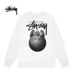 Stussy 天使黑球8圖案印花 圓領衛衣 男女同款