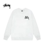 Stussy 天使黑球8圖案印花 圓領衛衣 男女同款