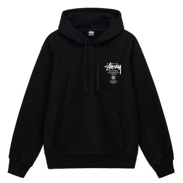 美式潮牌Stussy 經典世界巡遊系列印花 基礎連帽套頭衫 NB 25 - 美式潮牌Stussy 經典世界巡遊系列印花 基礎連帽套頭衫
